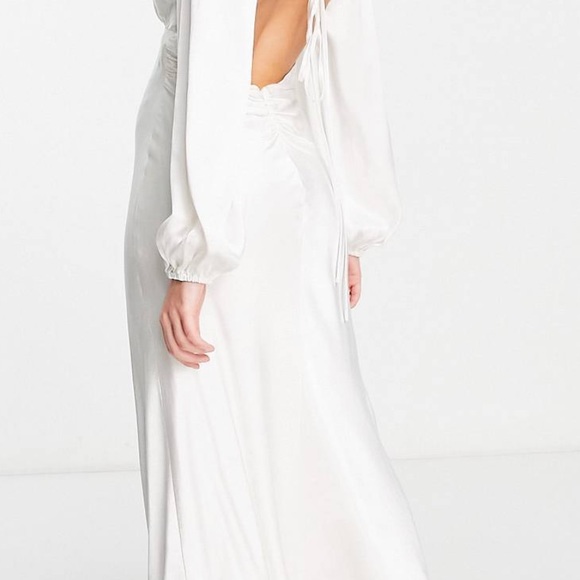 Ever New Bridal Cut Out Satin Midi Dress Ivory - Picture 3 of 6